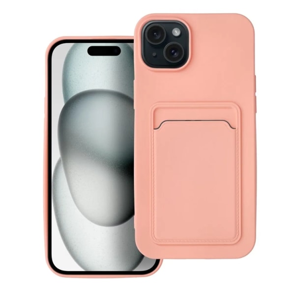 iPhone 15 Plus Mobilcover Kortholder - Rosa