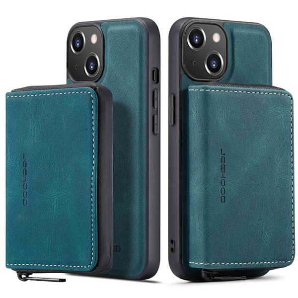 JEEHOOD Mobilskal till iPhone 14 Plus Shockproof KonstLäder Blå