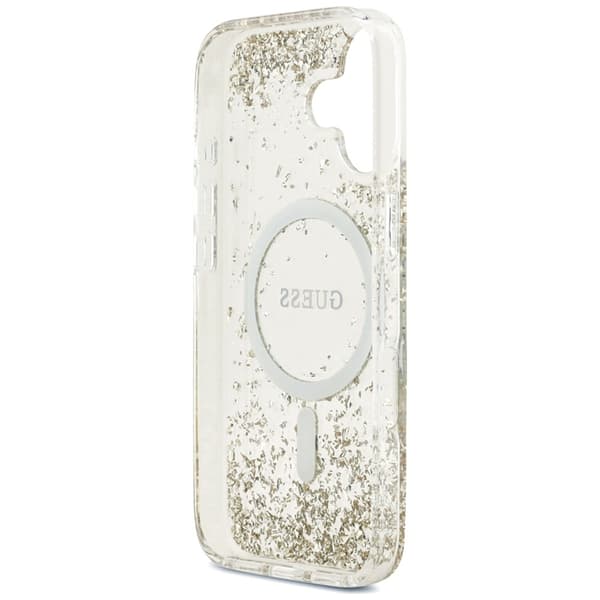 Guess telefontaske til iPhone 17 Magsafe harpiks bundglitter - guld Guld