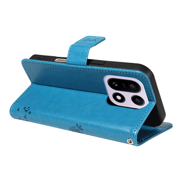 OnePlus 15 5G Plånboksfodral Cat Tree Pattern Konstläder Blå