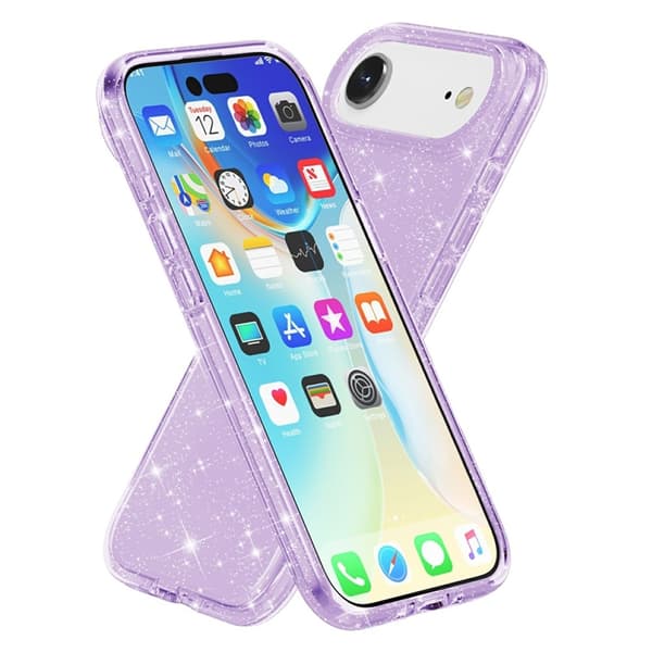 AMORUS Mobilskal till iPhone Air Shockproof - GlitterLila Lila