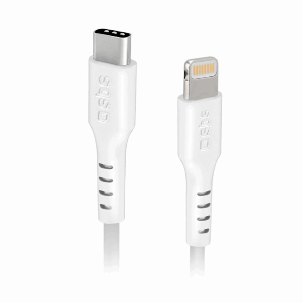 SBS USB-C - Lightning Kabel 1m MFi Certified - Vit Vit