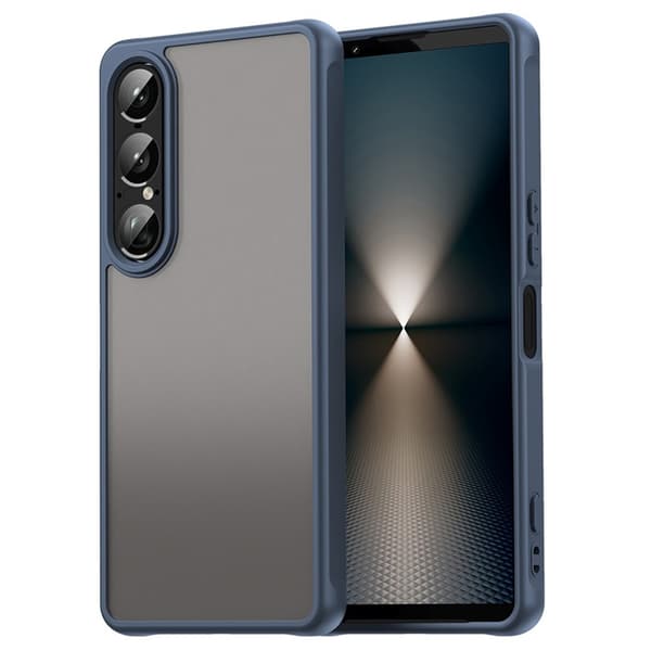 Mobilskal till Sony Xperia 1 VII Frosted Vit - Blå Blå