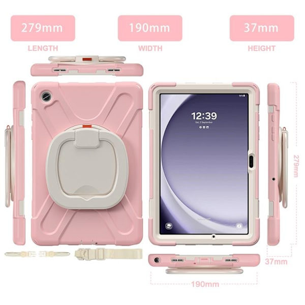 Mobilskal till Galaxy Tab A9 Plus Kickstand Handle Grip - Rosa Rosa