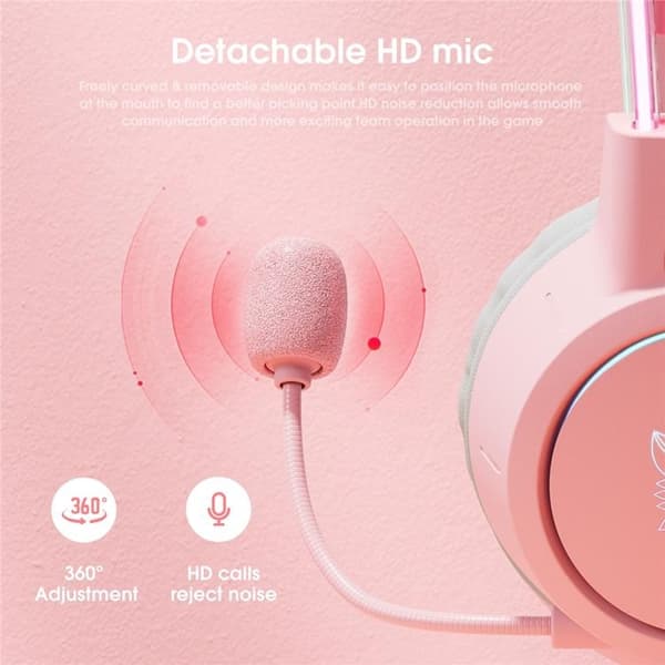 ONIKUMA Over-Ear Gaming Hörlurar Trådbundna 3.5mm X15 Pro - Rosa Rosa