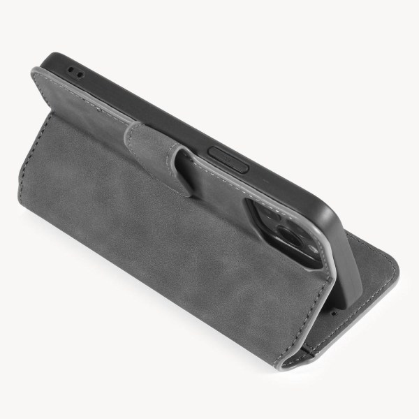 DG.MING Retro Läder Plånboksfodral iPhone 12 Pro Max - Grå grå
