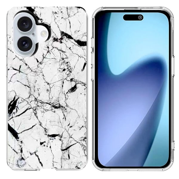 Mobilskal till iPhone 17 Marble Pattern Printing Soft - Vit Vit