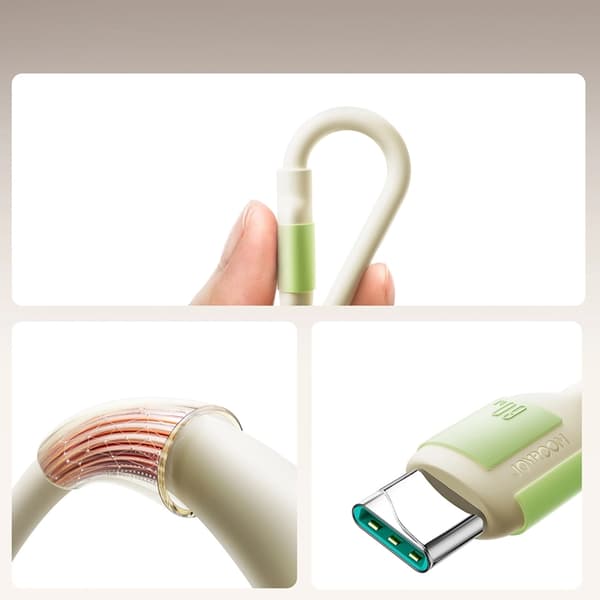 Joyroom USB-C Till USB-C Kabel 60W 2m - Beige Beige