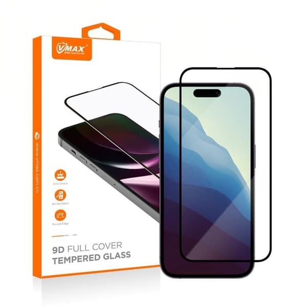 Vmax iPhone 13 Mini Härdat Glas Skärmskydd 9D - Svart