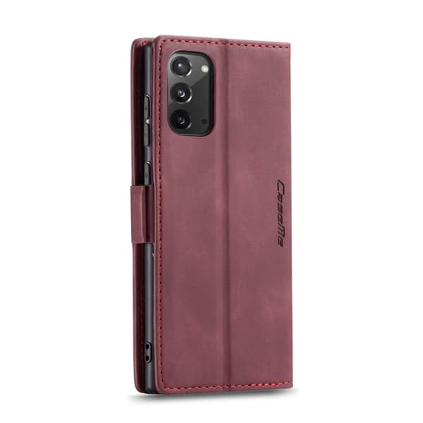 CASEME 013 Series Plånboksfodral för Samsung Galaxy Note20 - Vinröd
