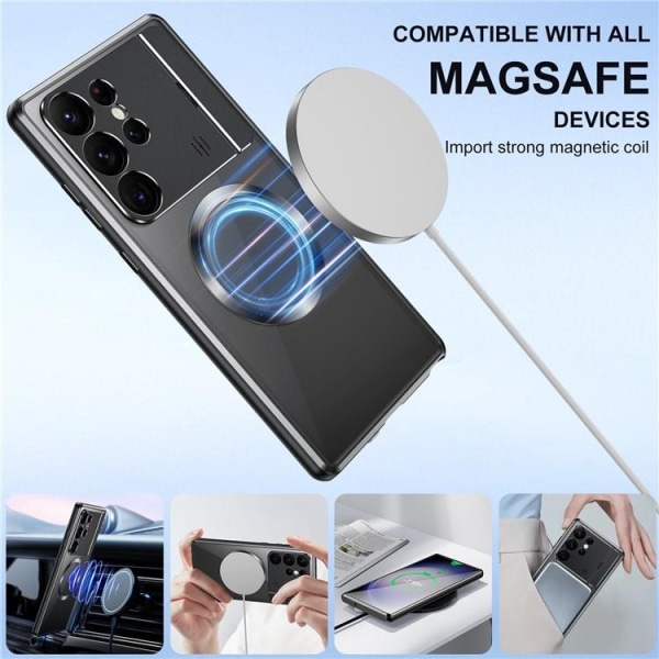 Galaxy S23 Ultra Mobile Case Magsafe Aroma Kickstand - violetti