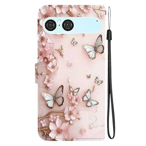 Sony Xperia 10 VII Konstläder Plånboksfodral Pattern Printing - Butterfly Rosa