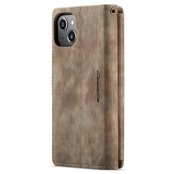 CASEME iPhone 15 Plus Plånboksfodral C30 Zipper - Brun