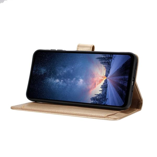OnePlus 15 5G Plånboksfodral Folio Flip Konstläder Guld