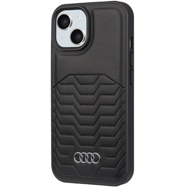 Audi Telefontaske til iPhone 15 Plus Magsafe Syntetisk Læder - Sort