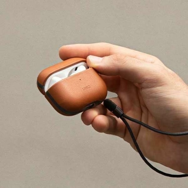 Uniq Airpods Pro 2 Skal Äkta Läder Terra - Toffee Brun