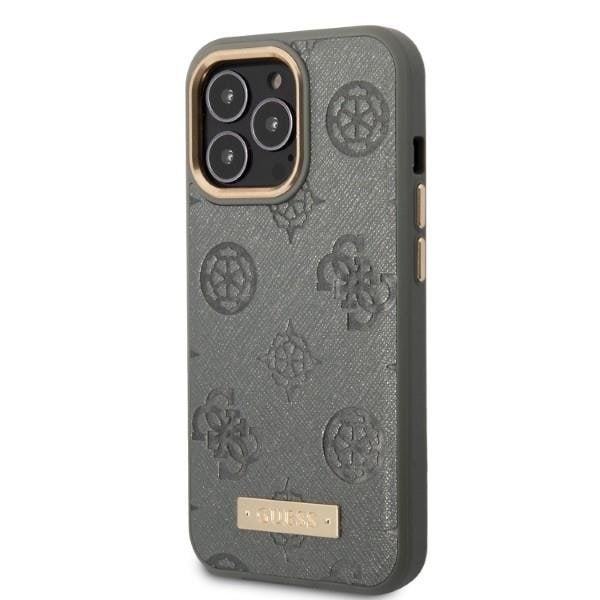 Guess iPhone 13 Pro Skal MagSafe Peony Logo Plate - Grå