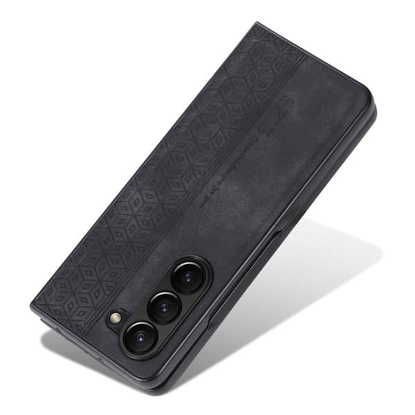 AZNS Samsung Galaxy Z Fold5 Plånboksfodral Konstläder - Svart