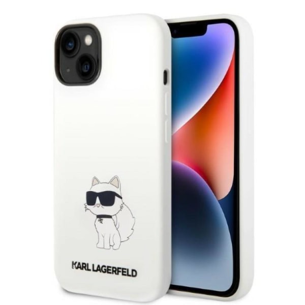 Karl Lagerfeld Magsafe iPhone 14 Skal Choupette Silicone - Vit