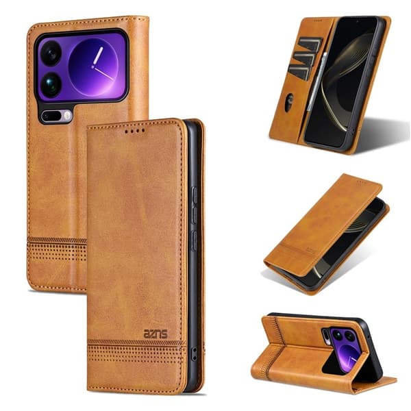 AZNS Xiaomi 17 Pro Plånboksfodral Konstläder - Brun