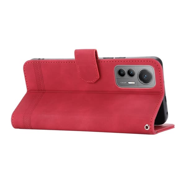 DIERFENG DF-03 Xiaomi 12 Lite 5G Plånboksfodral Konstläder - Röd