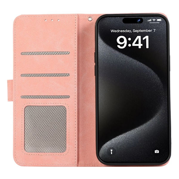 ABEEL iPhone 16 Plus Plånboksfodral RFID Skydd Konstläder - Rosa