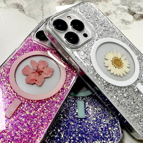 BOOM iPhone 14 Pro Max Mobilskal Magsafe Drop-Proof - Lila Flower