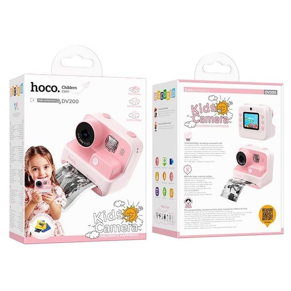 Hoco Barn Digitalkamera Med Skrivare DV200 - Rosa Rosa