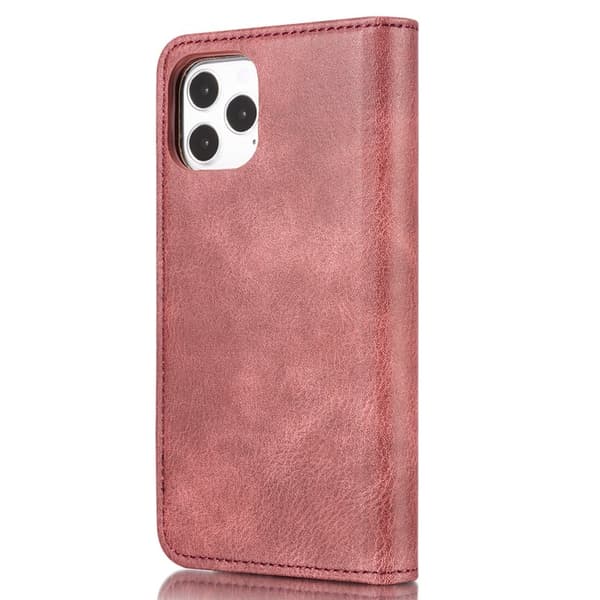 DG.MING iPhone 13 Pro Plånboksfodral 2-i-1 Äkta läder Röd