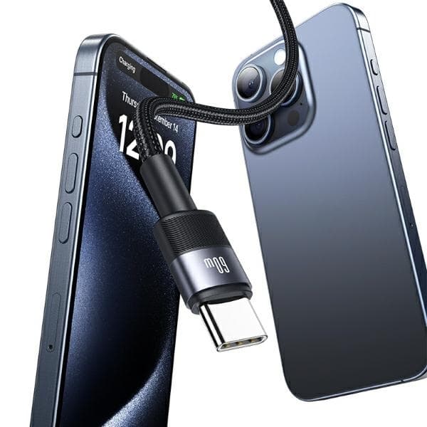 USAMS SJ724 USB-C/USB-C Kabel 60W 1,2 m (US-SJ724) – Stål