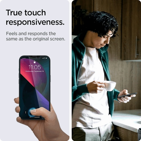 Spigen 2-Pack Privacy Härdat Glas Skärmskydd iPhone 13 Pro/13