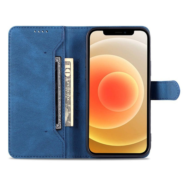AZNS iPhone 14 Plus Plånboksfodral i Konstläder - Blå