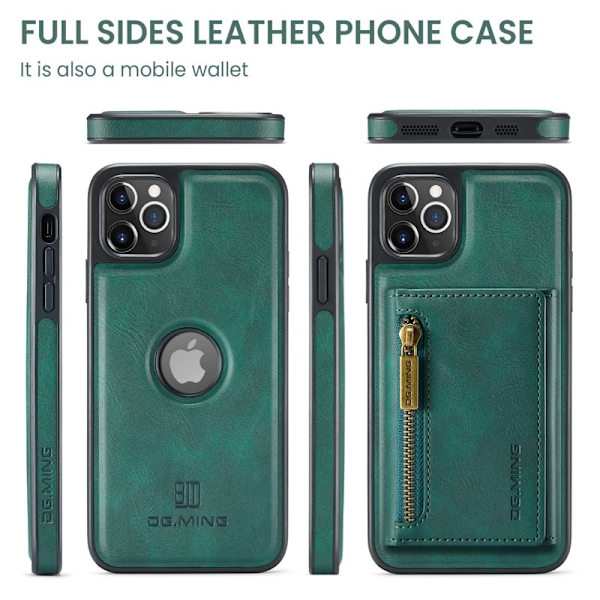 DG.MING M5 Series iPhone 11 Pro Max Plånboksfodral Konstläder Grön