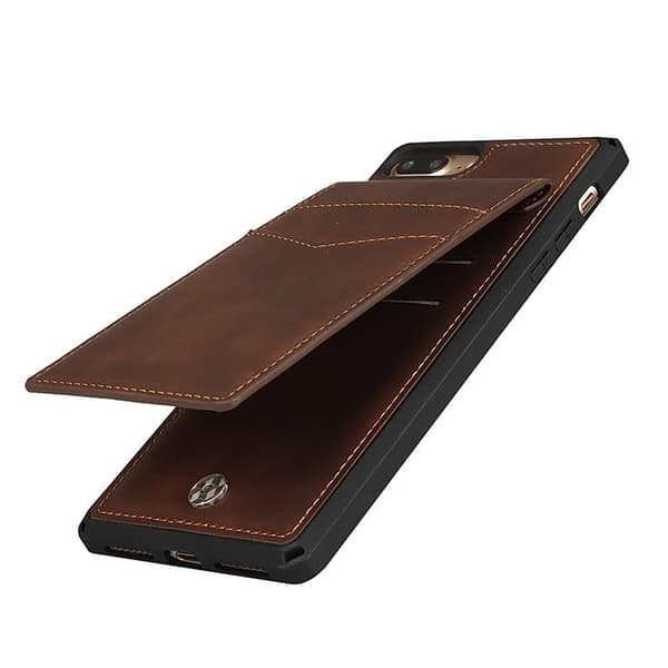 Skal med Kortplatser till iPhone 7/8 Plus - Brun Brown