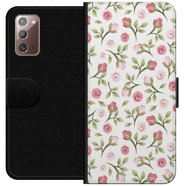 Plånboksfodral till Samsung Galaxy Note20 med Blommigt