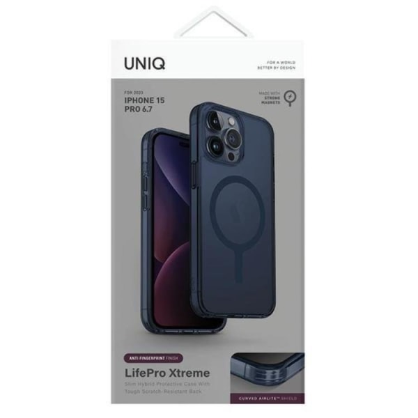 UNIQ iPhone 15 Pro Max Mobilskal Magsafe LifePro Xtreme - Mörkbl