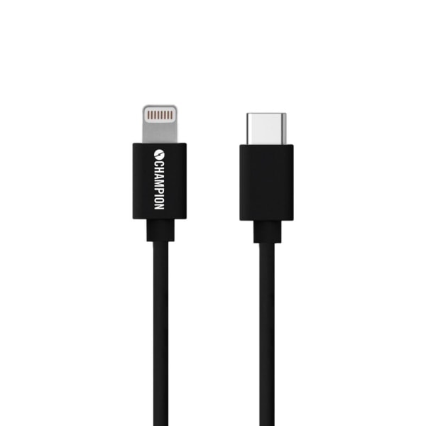 Champion Ladd&Synk kab USB-C till Lightning 2m Svart Svart