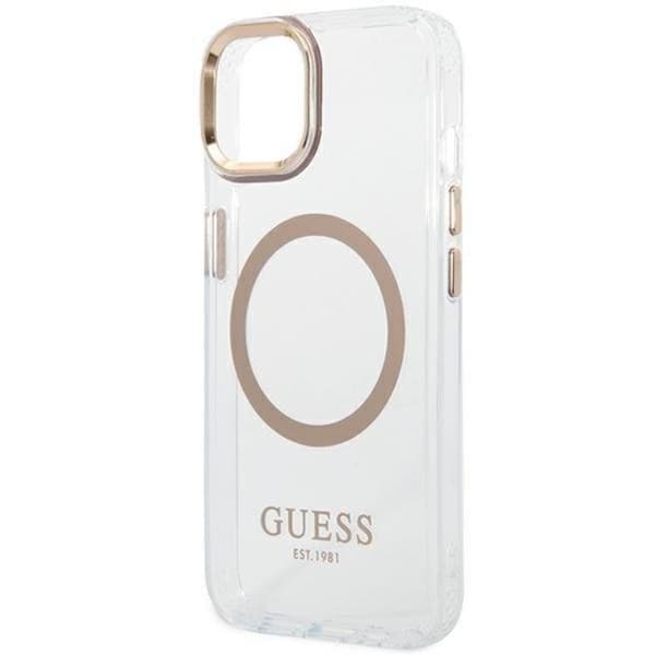 GUESS iPhone 14 Skal Magsafe Metal Outline - Guld Guld