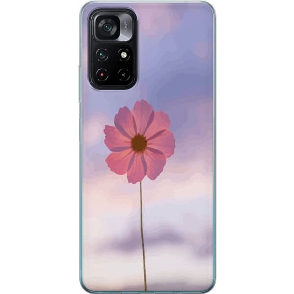 Mobilskal till Xiaomi Poco M4 Pro 5G med Rosa blomma