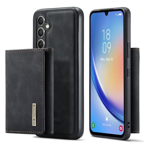 DG.MING Samsung Galaxy A34 5G Konstläder Plånboksfodral Svart
