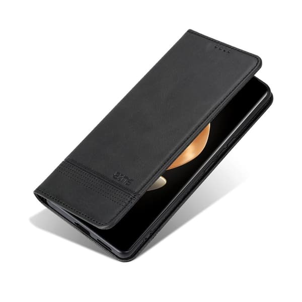 AZNS Samsung Galaxy S25 Edge Plånboksfodral Konstläder - Svart