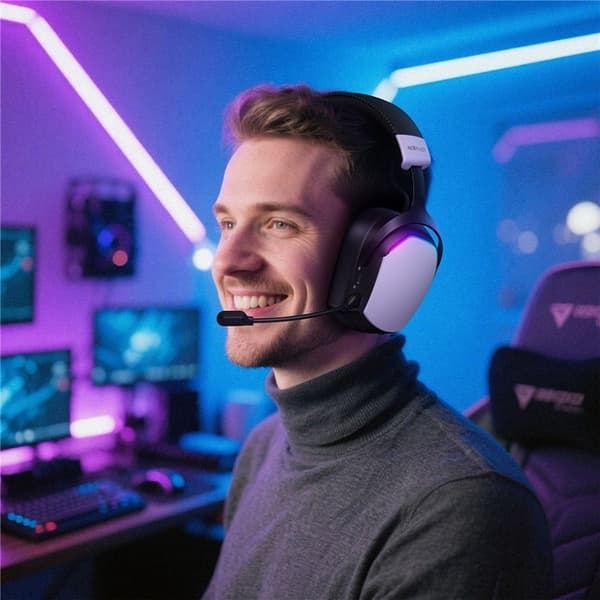 ACEFAST Over-Ear Gaming Trådlösa Hörlurar Bluetooth Mikrofon H11 Svart