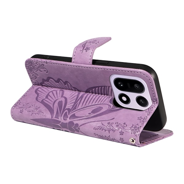 OnePlus 15 Plånboksfodral Butterfly Pattern Konstläder Lila