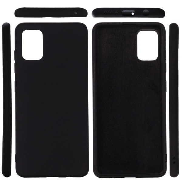 Fleksibelt flydende silikone mobilcover Samsung Galaxy A51 5G - Sort Black