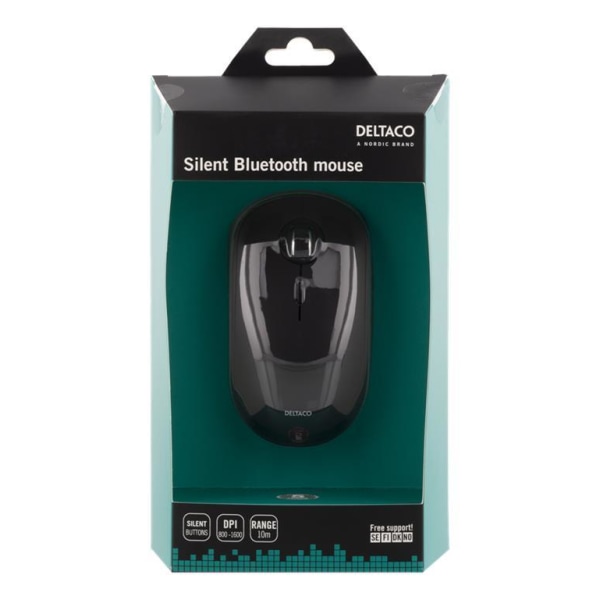 Deltaco Tyst trådlös mus , Bluetooth - Svart Svart