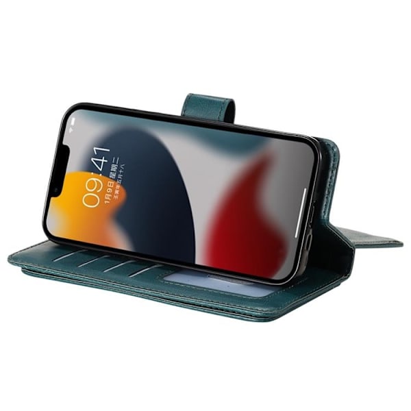 iPhone 14 Plus Plånboksfodral KT PU Läder - Grön