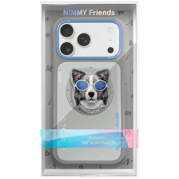 Nimmy Telefontaske til iPhone 17 MagSafe Briller Cool Dog - Grå Grå