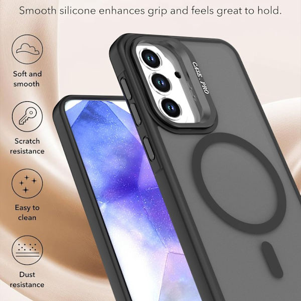 Mobilskal för Samsung Galaxy S26 Magnetiskt Fällbart Ställ - Svart