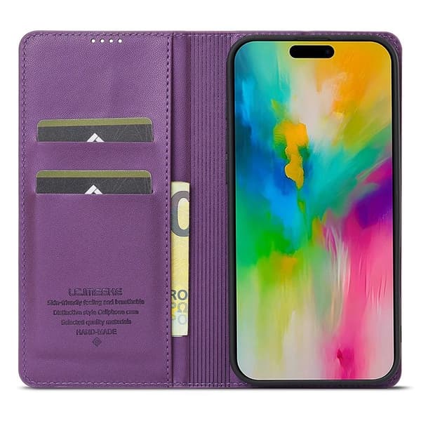 LC.IMEEKE L1 Series iPhone 17 Plånboksfodral Konstläder - Lila Lila