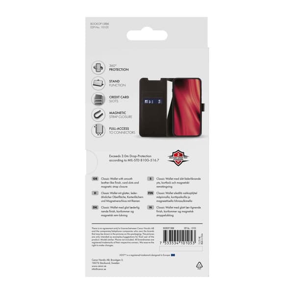X2O Classic Wallet Plånboksfodral OnePlus 15R Svart